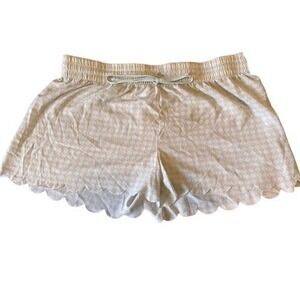 Gilligan & O'Malley Womens XL Mint Peach Geometric Scalloped Hem Sleep Shorts